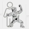 Floor Standing|Animals^Statues & Sculptures Polygon Gorilla 135cm Chrome Resin Indoor Sculpture