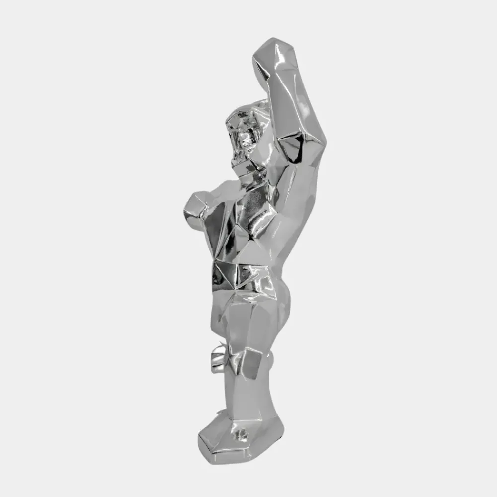 Table Top|Floor Standing^Statues & Sculptures Polygon Gorilla 50cm Chrome Resin Indoor Sculpture