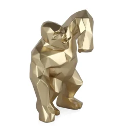 Table Top|Low Poly^Statues & Sculptures Polygon Gorilla 30cm Gold Resin Indoor Sculpture