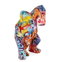 Table Top|Graffiti^Statues & Sculptures Polygon Gorilla 30cm Graffiti Resin Indoor Sculpture