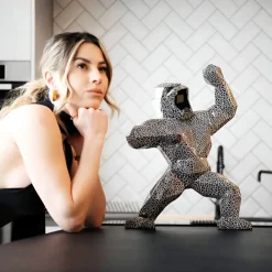 Table Top|Floor Standing^Statues & Sculptures Polygon Gorilla 50cm Lava Resin Indoor Sculpture