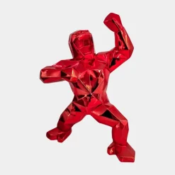 Table Top|Floor Standing^Statues & Sculptures Polygon Gorilla 50cm Red Resin Indoor Sculpture