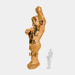 Floor Standing|Animals^Statues & Sculptures Polygon Gorilla 135cm Rose Gold Resin Indoor Sculpture