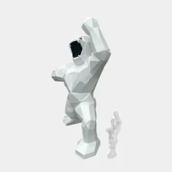 Giant|Floor Standing^Statues & Sculptures Polygon Gorilla 165cm White Resin Indoor Sculpture