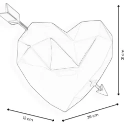 Table Top|Low Poly^Statues & Sculptures Polygon Love 31cm Red Resin Wall Sculpture