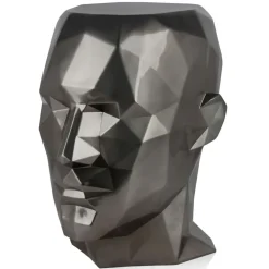 Low Poly|Contemporary^Statues & Sculptures Polygon Male Head 55cm Anthracite Side Table Sculpture