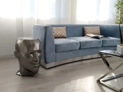 Low Poly|Contemporary^Statues & Sculptures Polygon Male Head 55cm Anthracite Side Table Sculpture