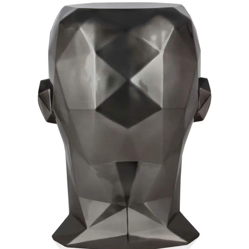 Low Poly|Contemporary^Statues & Sculptures Polygon Male Head 55cm Anthracite Side Table Sculpture