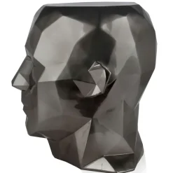 Low Poly|Contemporary^Statues & Sculptures Polygon Male Head 55cm Anthracite Side Table Sculpture