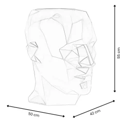 Low Poly|Contemporary^Statues & Sculptures Polygon Male Head 55cm Gold Side Table Sculpture