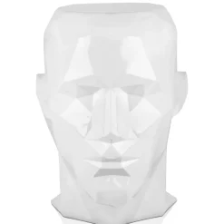 Low Poly|Contemporary^Statues & Sculptures Polygon Male Head 55cm White Side Table Sculpture