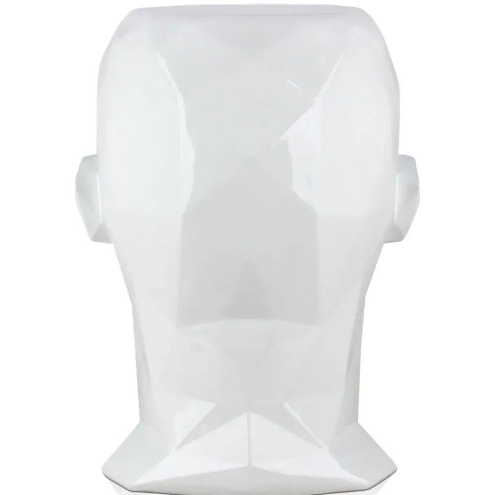 Low Poly|Contemporary^Statues & Sculptures Polygon Male Head 55cm White Side Table Sculpture