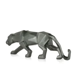 Table Top|Low Poly^Statues & Sculptures Polygon Panther 14cm Anthracite Resin Indoor Sculpture