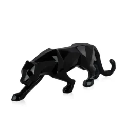 Table Top|Low Poly^Statues & Sculptures Polygon Panther 14cm Black Resin Indoor Sculpture