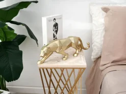 Table Top|Low Poly^Statues & Sculptures Polygon Panther 14cm Gold Resin Indoor Sculpture