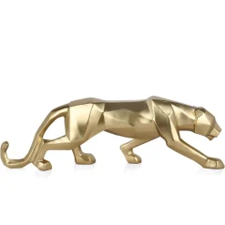 Table Top|Low Poly^Statues & Sculptures Polygon Panther 14cm Gold Resin Indoor Sculpture