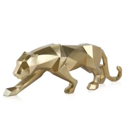 Table Top|Floor Standing^Statues & Sculptures Polygon Panther 31cm Gold Resin Indoor Sculpture