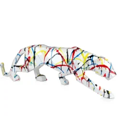 Table Top|Floor Standing^Statues & Sculptures Polygon Panther 31cm Multicoloured Resin Indoor Sculpture