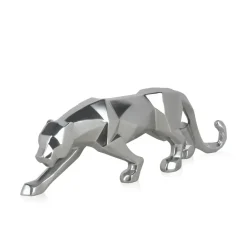 Table Top|Floor Standing^Statues & Sculptures Polygon Panther 14cm Silver Resin Indoor Sculpture