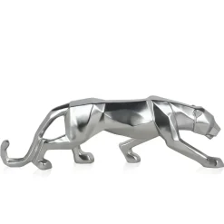 Table Top|Floor Standing^Statues & Sculptures Polygon Panther 14cm Silver Resin Indoor Sculpture