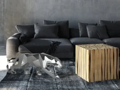 Table Top|Floor Standing^Statues & Sculptures Polygon Panther 31cm Silver Resin Indoor Sculpture