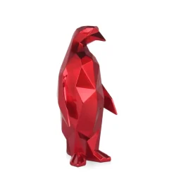 Table Top|Low Poly^Statues & Sculptures Polygon Penguin 35cm Red Resin Indoor Sculpture