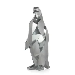 Table Top|Low Poly^Statues & Sculptures Polygon Penguin 50cm Silver Resin Indoor Sculpture