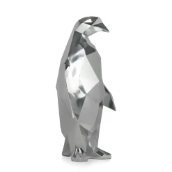 Table Top|Low Poly^Statues & Sculptures Polygon Penguin 50cm Silver Resin Indoor Sculpture