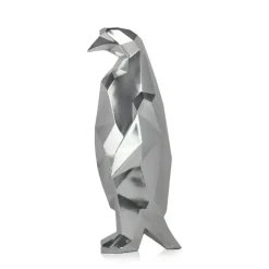 Table Top|Low Poly^Statues & Sculptures Polygon Penguin 50cm Silver Resin Indoor Sculpture
