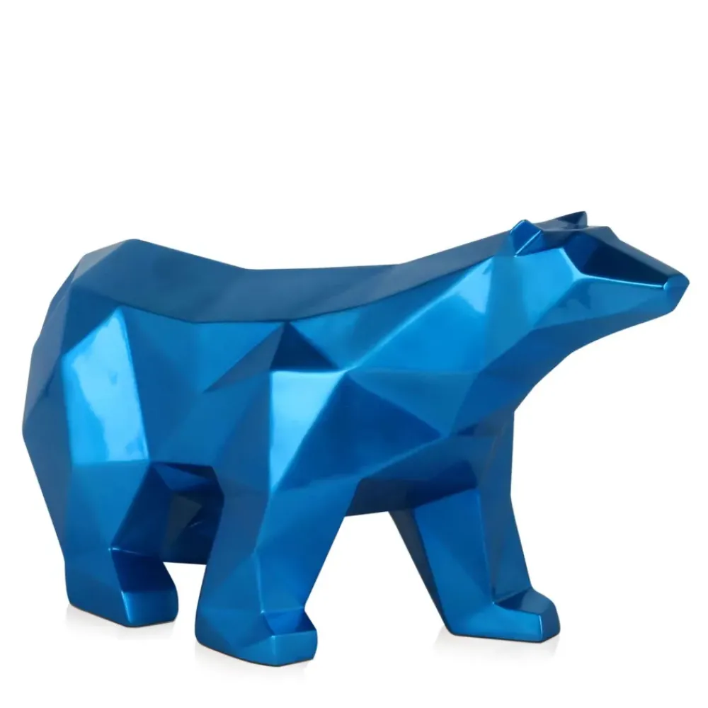 Table Top|Low Poly^Statues & Sculptures Polygon Polar Bear 25cm Blue Resin Indoor Sculpture