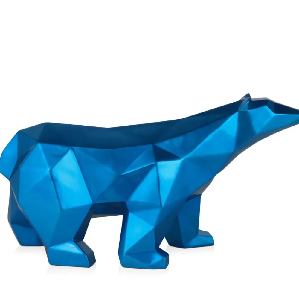 Table Top|Low Poly^Statues & Sculptures Polygon Polar Bear 25cm Blue Resin Indoor Sculpture
