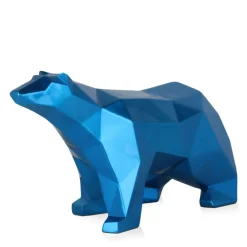 Table Top|Low Poly^Statues & Sculptures Polygon Polar Bear 25cm Blue Resin Indoor Sculpture