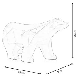 Table Top|Low Poly^Statues & Sculptures Polygon Polar Bear 25cm Silver Resin Indoor Sculpture