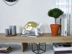 Table Top|Low Poly^Statues & Sculptures Polygon Turtle 21cm Gold Resin Indoor Sculpture