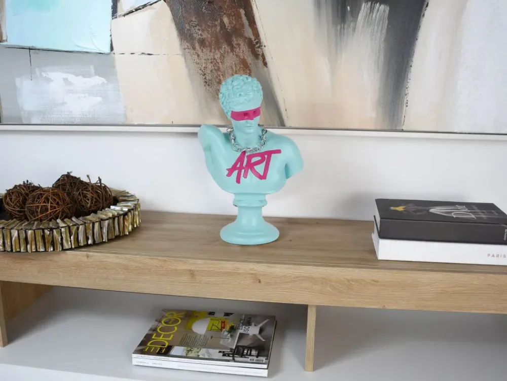 Figurative|Table Top^Statues & Sculptures Pop Art Titan 35cm Blu Blue Resin Indoor Sculpture