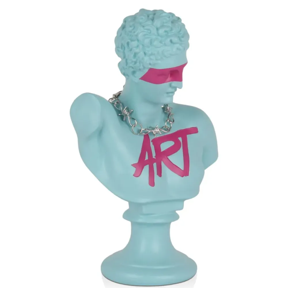 Figurative|Table Top^Statues & Sculptures Pop Art Titan 35cm Blu Blue Resin Indoor Sculpture