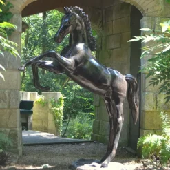 Horses^Statues & Sculptures Prancing Horse Life-Size Bronze Metal Garden Statue