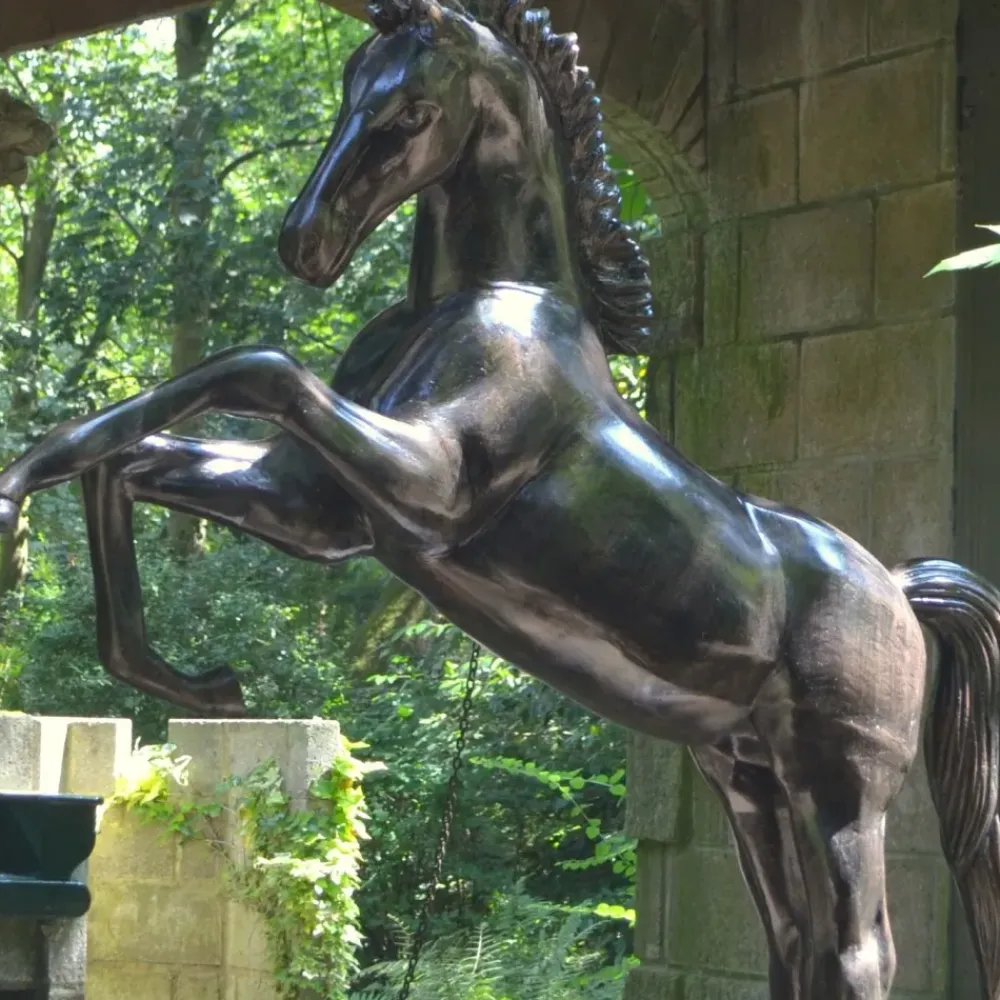 Horses^Statues & Sculptures Prancing Horse Life-Size Bronze Metal Garden Statue