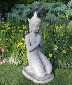 Buddha^Statues & Sculptures Praying Thai Buddha Stone Garden Statue
