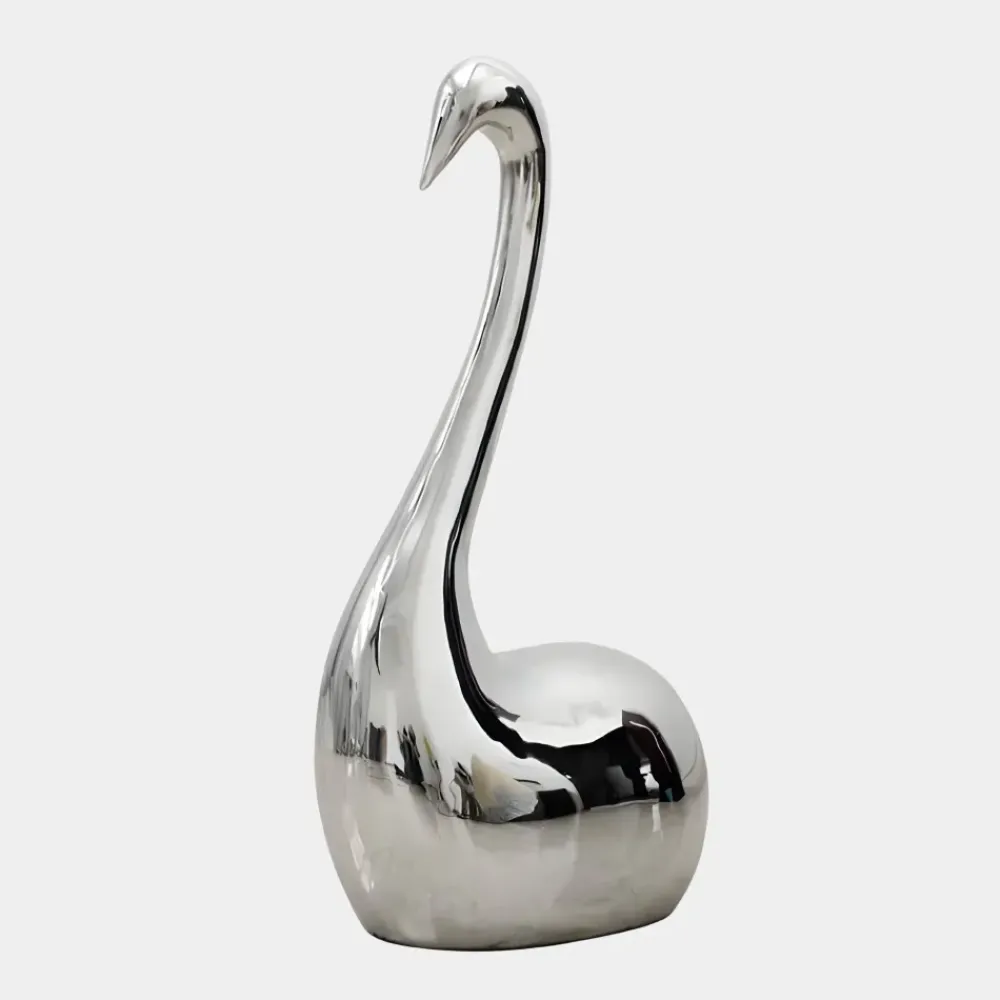 Table Top|Floor Standing^Statues & Sculptures Pure Swan 80cm Silver Metal Indoor Sculpture