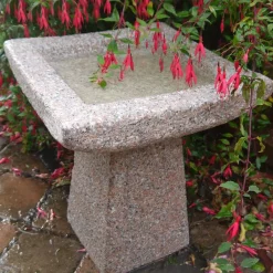 Bird Baths^Statues & Sculptures Quadrate Natural Granite Stone Garden Birdbath