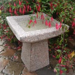 Bird Baths^Statues & Sculptures Quadrate Natural Granite Stone Garden Birdbath
