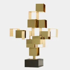 Table Top|Floor Standing^Statues & Sculptures Quantum Cubes 88cm Gold Metal Indoor Sculpture