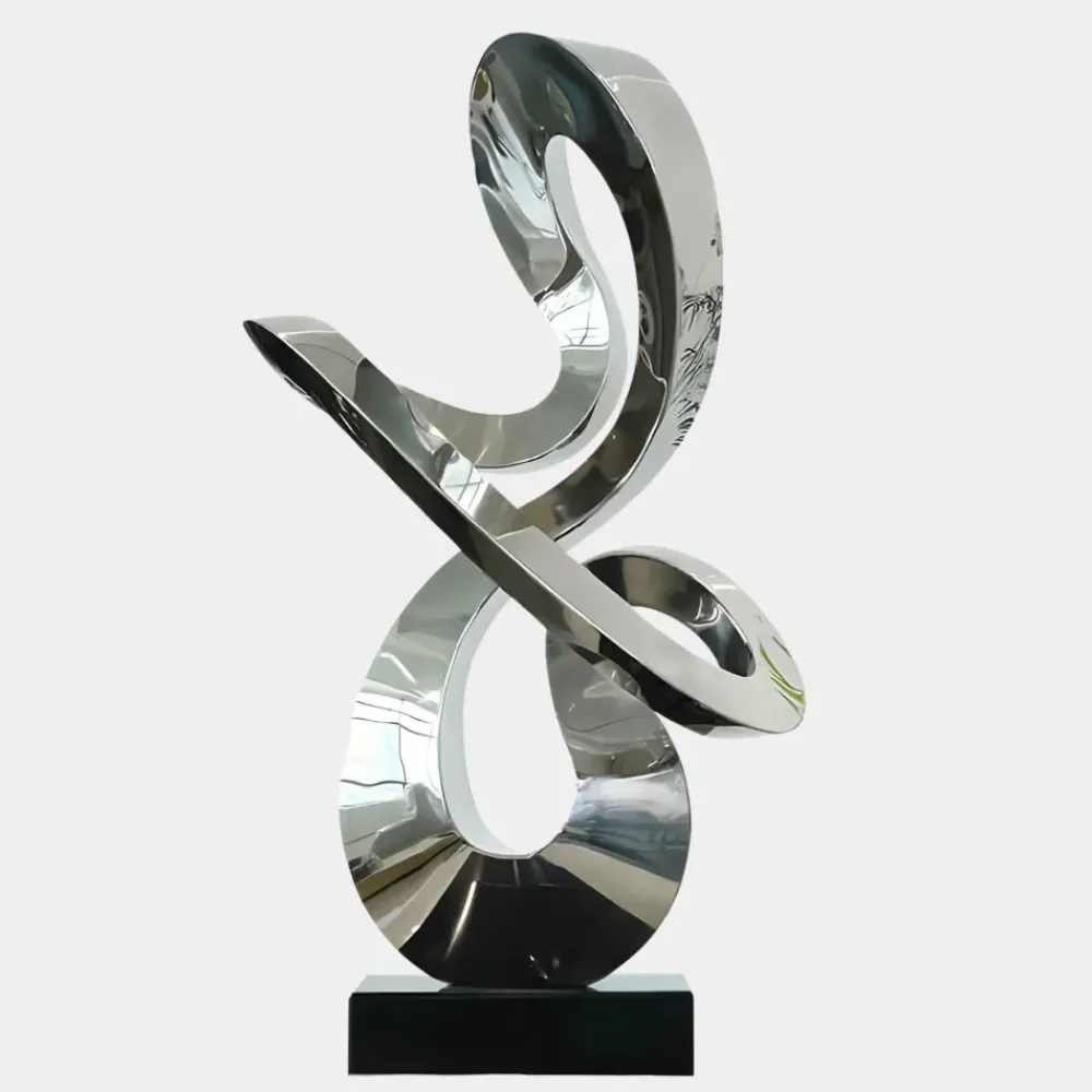 Table Top|Floor Standing^Statues & Sculptures Quantum Drift 87cm Silver Metal Indoor Sculpture v3