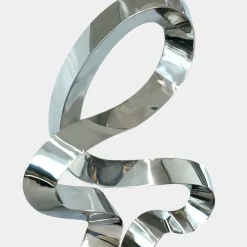 Table Top|Floor Standing^Statues & Sculptures Quantum Drift 87cm Silver Metal Indoor Sculpture v1