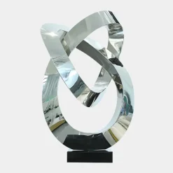 Table Top|Floor Standing^Statues & Sculptures Quantum Helix 88cm Silver Metal Indoor Sculpture