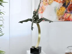 Figurative|Floor Standing^Statues & Sculptures Quantum Leap 80cm Anthracite Resin Indoor Sculpture