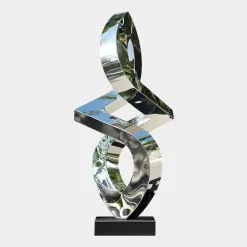 Table Top|Floor Standing^Statues & Sculptures Quantum Shift 98cm Silver Metal Indoor Sculpture