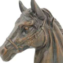 Horses^Statues & Sculptures Race Horse Head Bronze Metal Garden Ornament