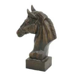 Horses^Statues & Sculptures Race Horse Head Bronze Metal Garden Ornament
